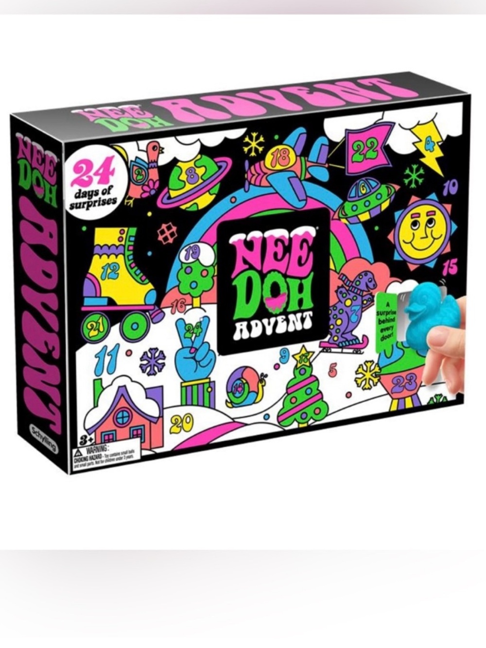 Nee Doh Schylling Advent Calendar Kids Toy - Bright Multicolor Play Surprises